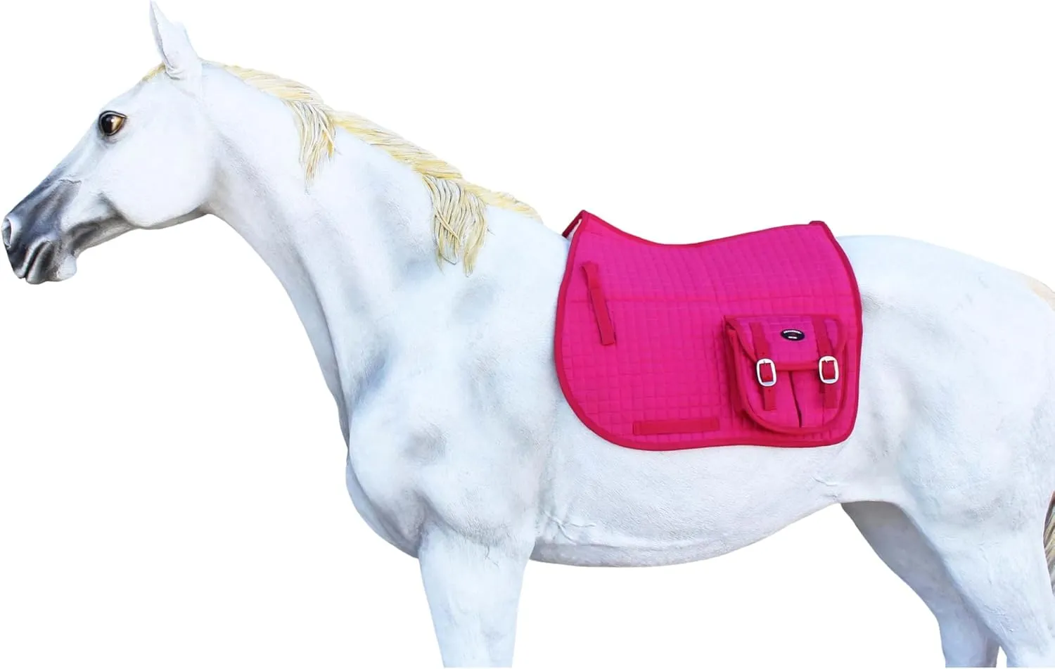 CHALLENGER Horse English Quilted Fleece Padded Dressage Saddle Pad with Pockets 72121-124