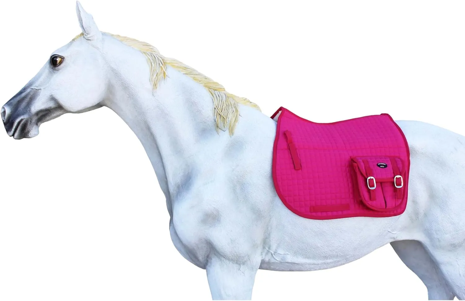 CHALLENGER Horse English Quilted Fleece Padded Dressage Saddle Pad with Pockets 72121-124
