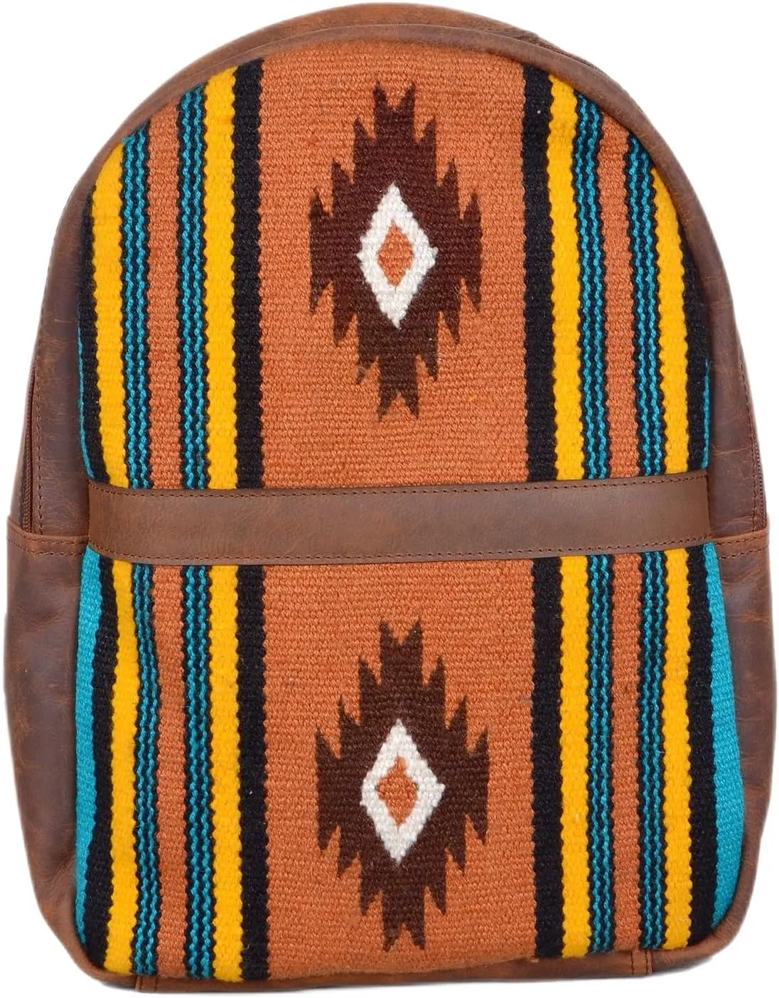 CHALLENGER Men Women Western Handwoven Distressed Leather Saddle Blanket Rug Travel Bag 18SKB31