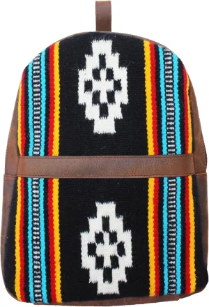 CHALLENGER Men Women Western Handwoven Distressed Leather Saddle Blanket Rug Travel Bag 18SKB36