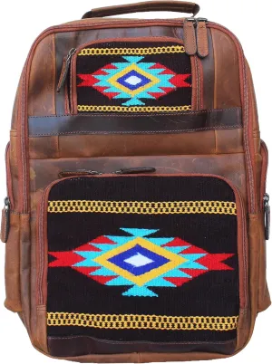 CHALLENGER Western Distressed Leather Handwoven Saddle Bag Inlay Travel Utility Bag 18SKB39