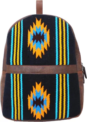 CHALLENGER Western Handwoven Distressed Leather Saddle Blanket Rug Travel Bag 18SKB29