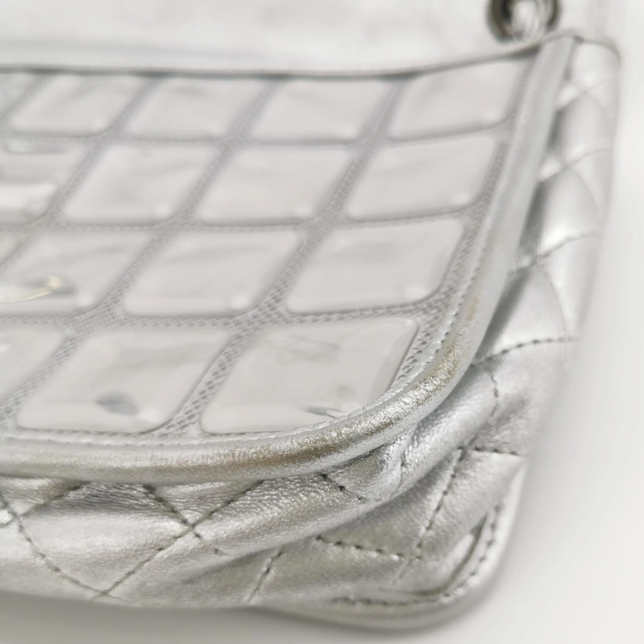 Chanel Ice Cube Flap Chocolate Bar in Silver