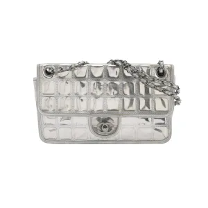 Chanel Ice Cube Flap Chocolate Bar in Silver