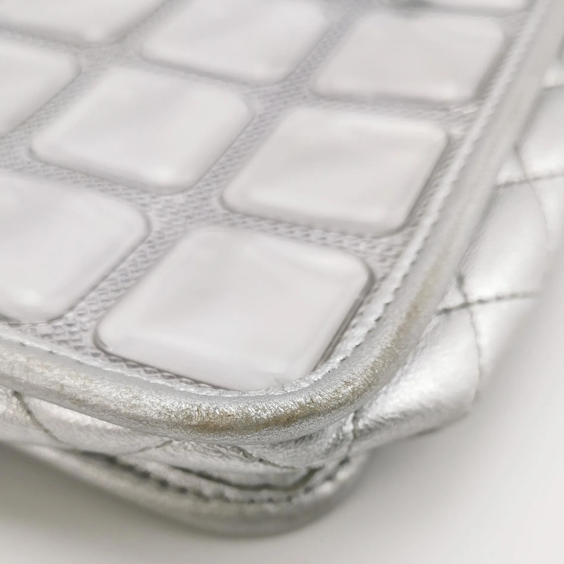 Chanel Ice Cube Flap Chocolate Bar in Silver