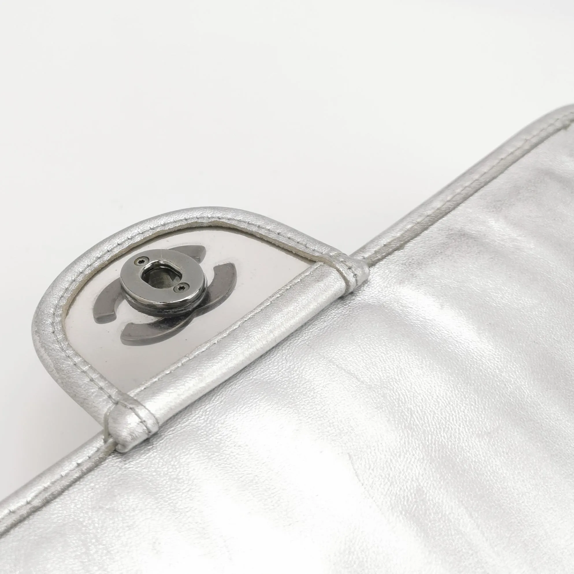 Chanel Ice Cube Flap Chocolate Bar in Silver