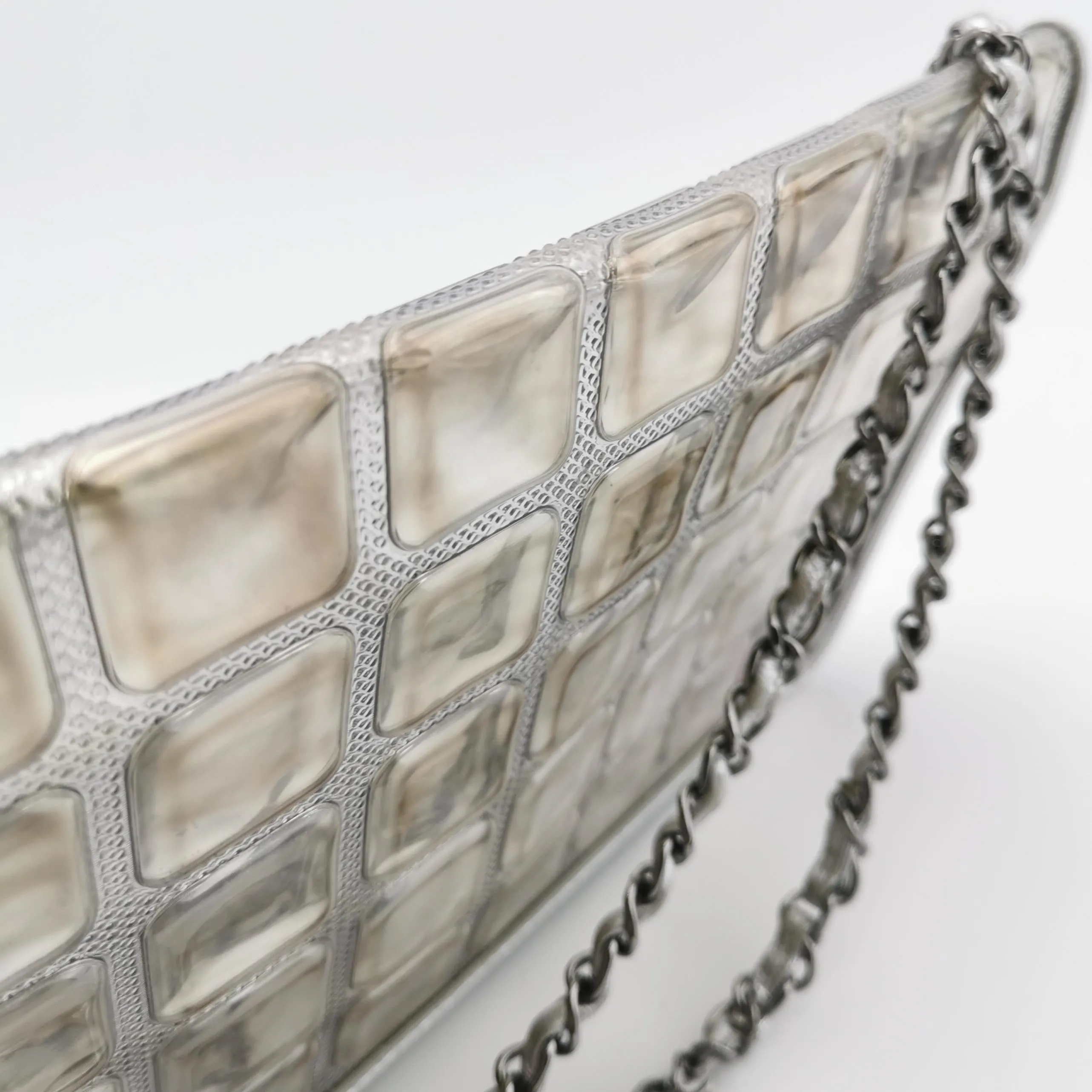 Chanel Ice Cube Flap Chocolate Bar in Silver