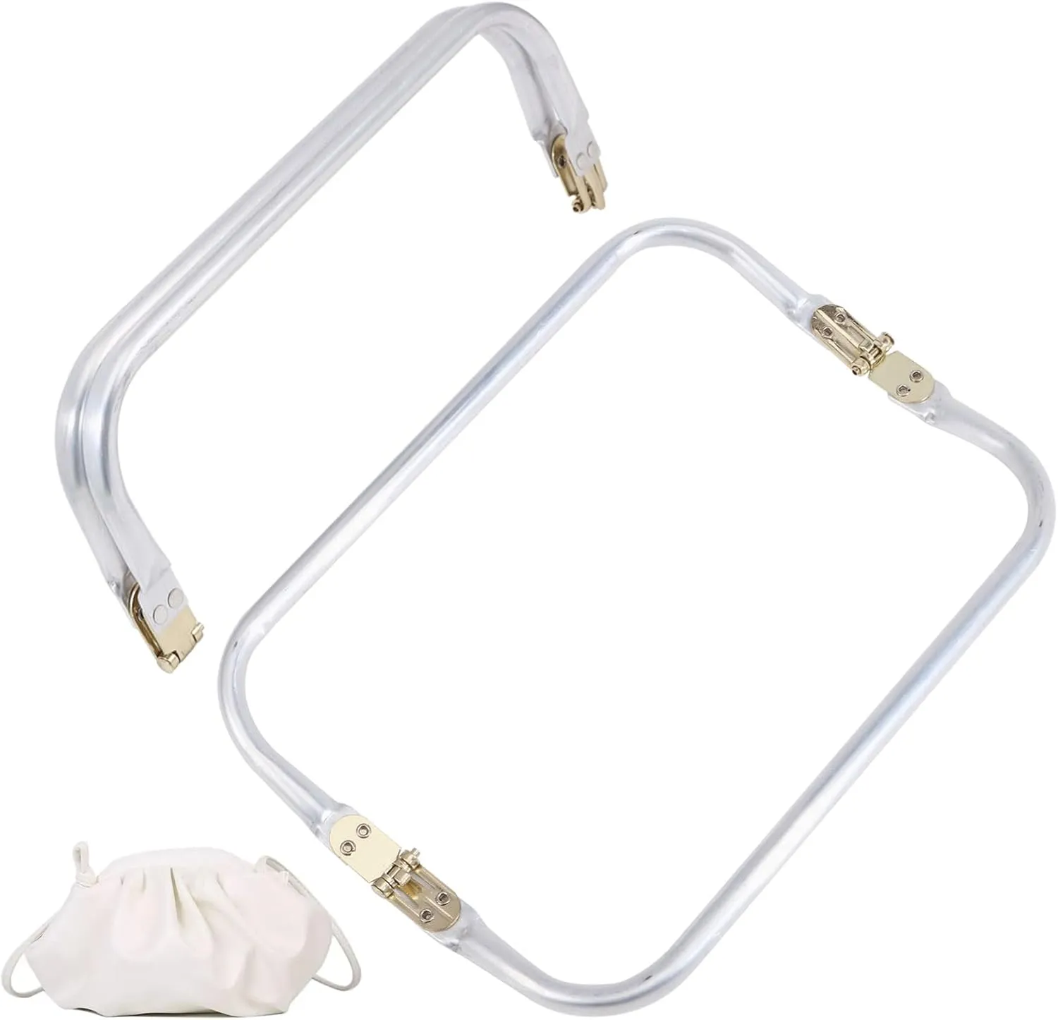CHGCRAFT 2Pcs Aluminum Purse Kiss Clasp Locks U-Shaped Handles Replacements for Purse Making Cloud Bag Handbag Making Sewing Bag Clutch Crafts DIY Projects 9.2x25.2x2.1cm