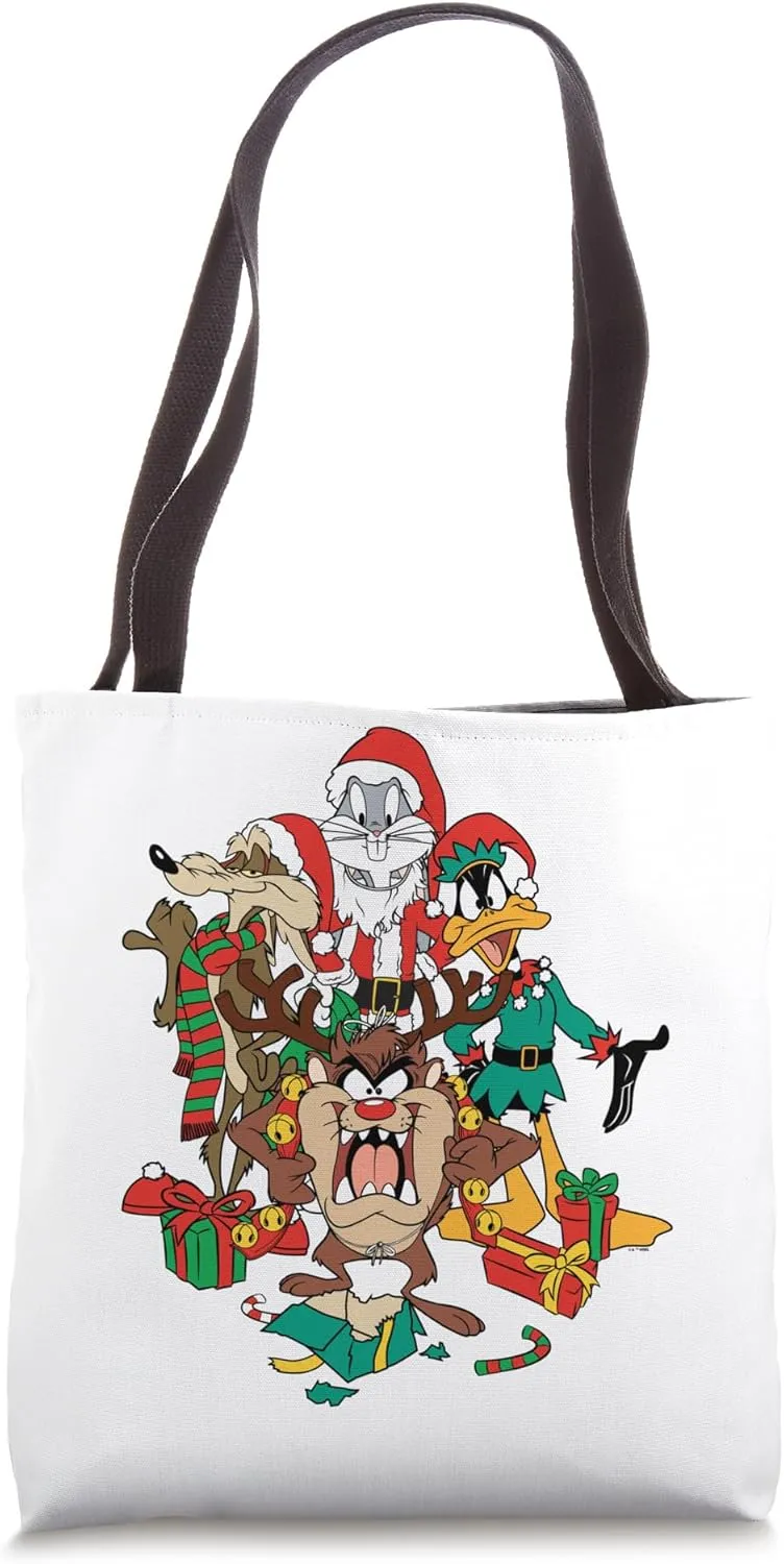 Christmas Looney Tunes Gifts Costumes Wile E Tax Daffy Bugs Tote Bag