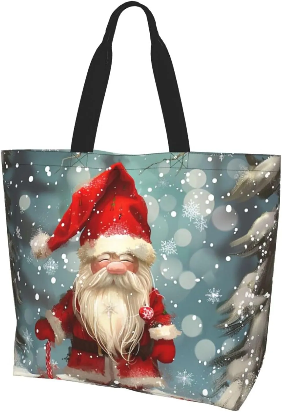 Christmas Traditional Gnome 1 Printed Shoulder Bag for Women Casual Handbag Shopping Bag Black One Size, black, Einheitsgröße