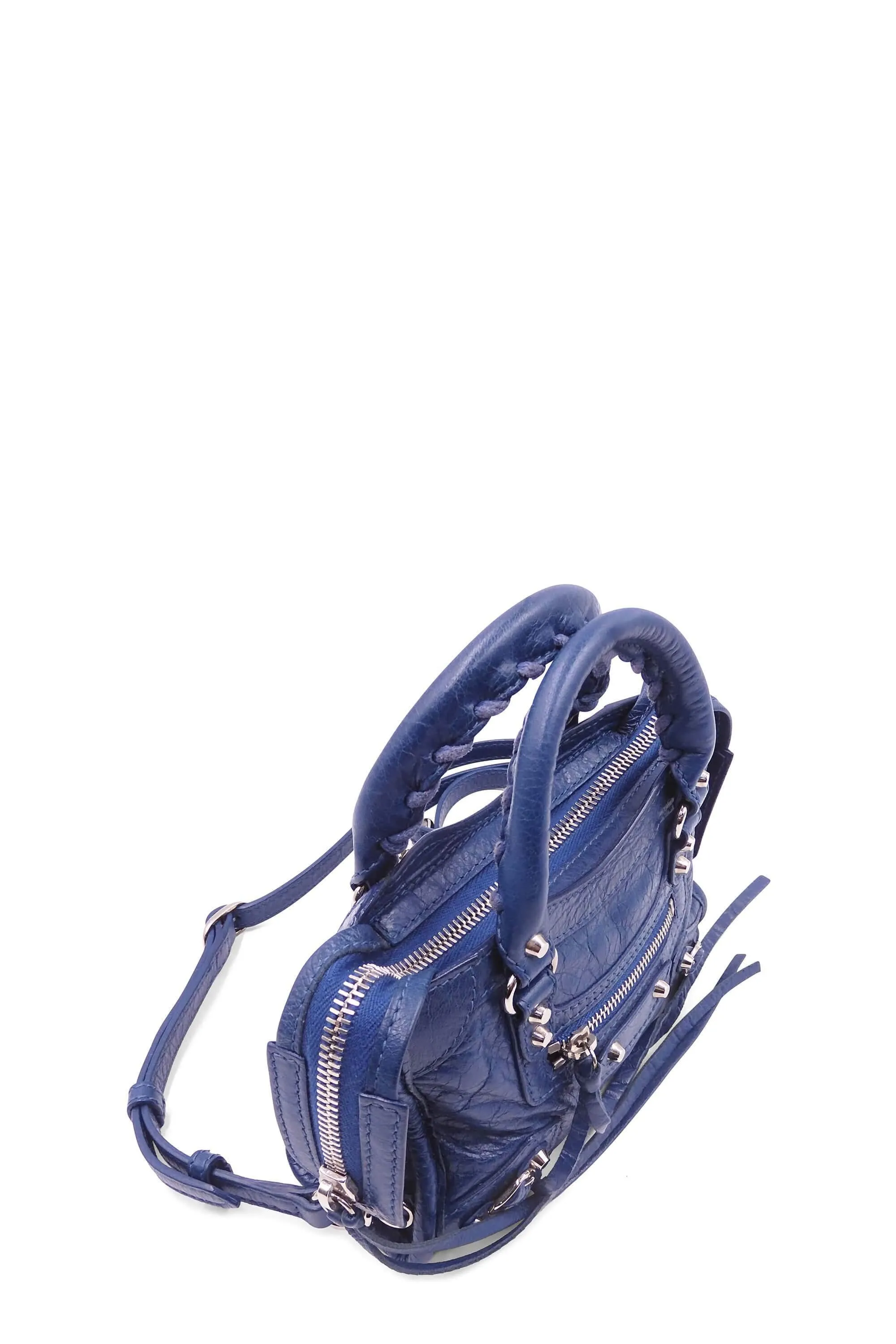 Classic Silver Nano City Bag Bleu Profond