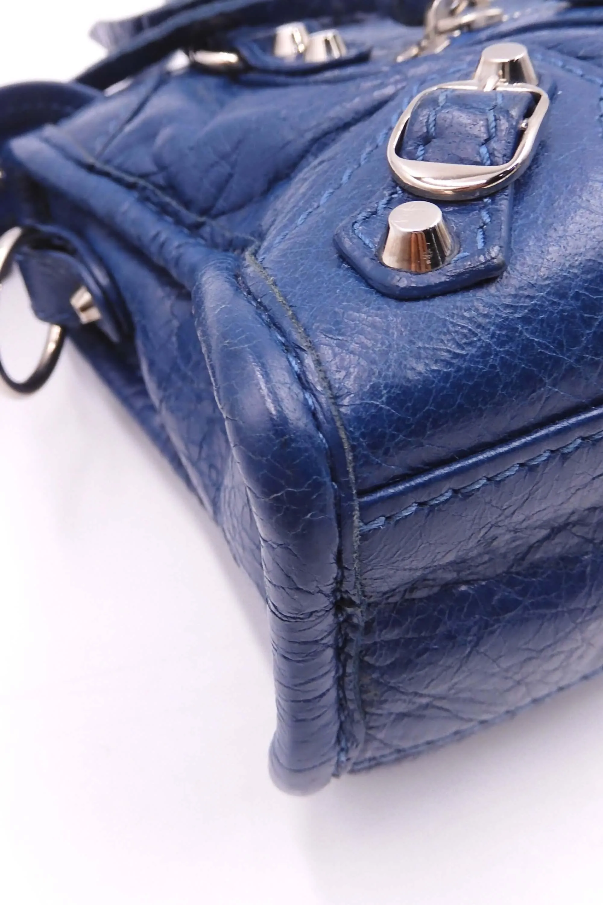 Classic Silver Nano City Bag Bleu Profond