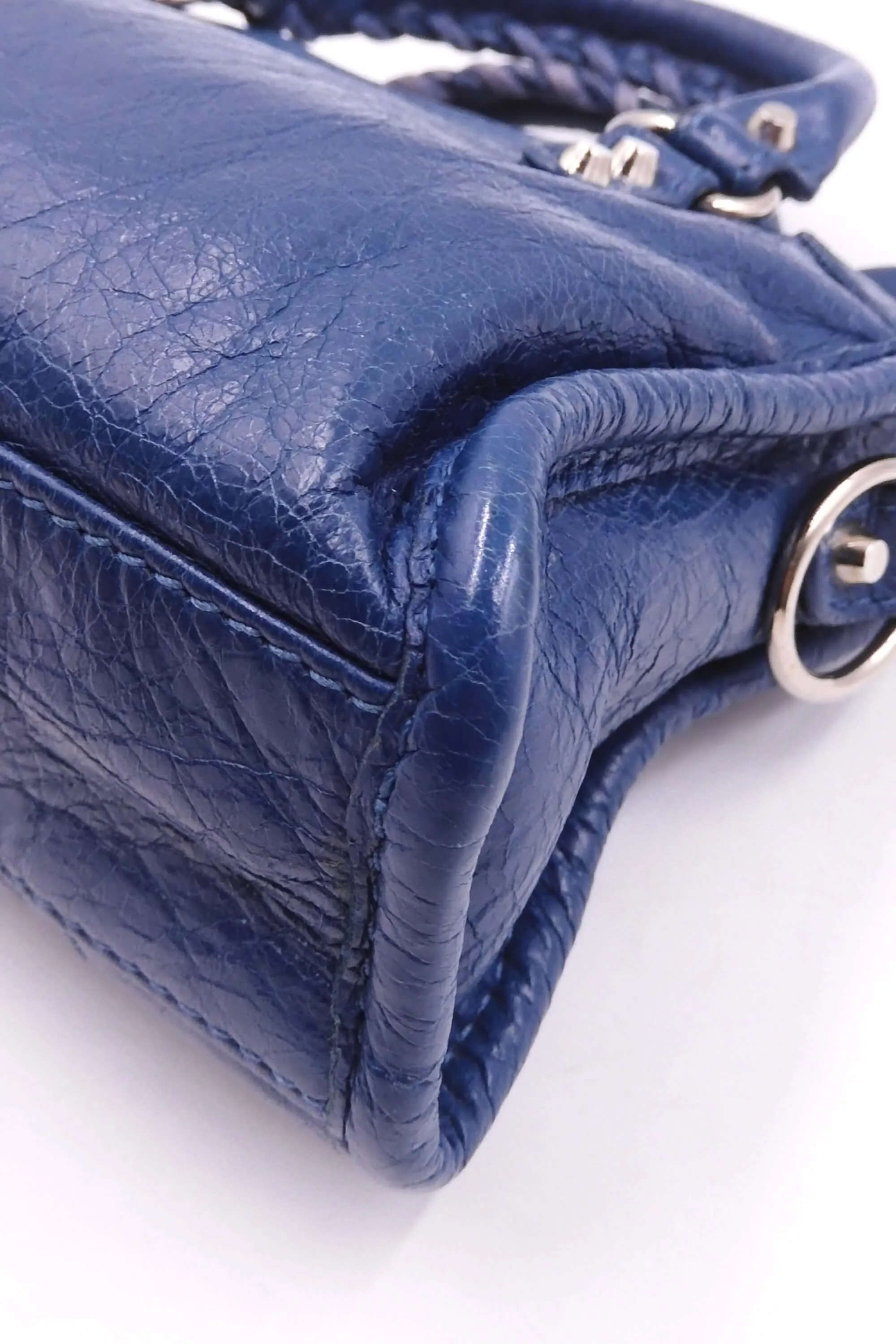 Classic Silver Nano City Bag Bleu Profond