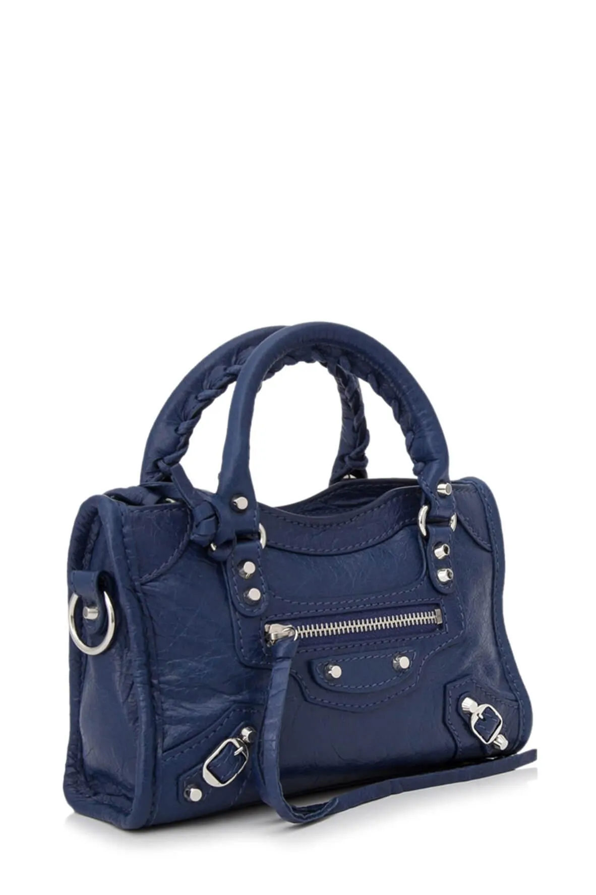 Classic Silver Nano City Bag Bleu Profond