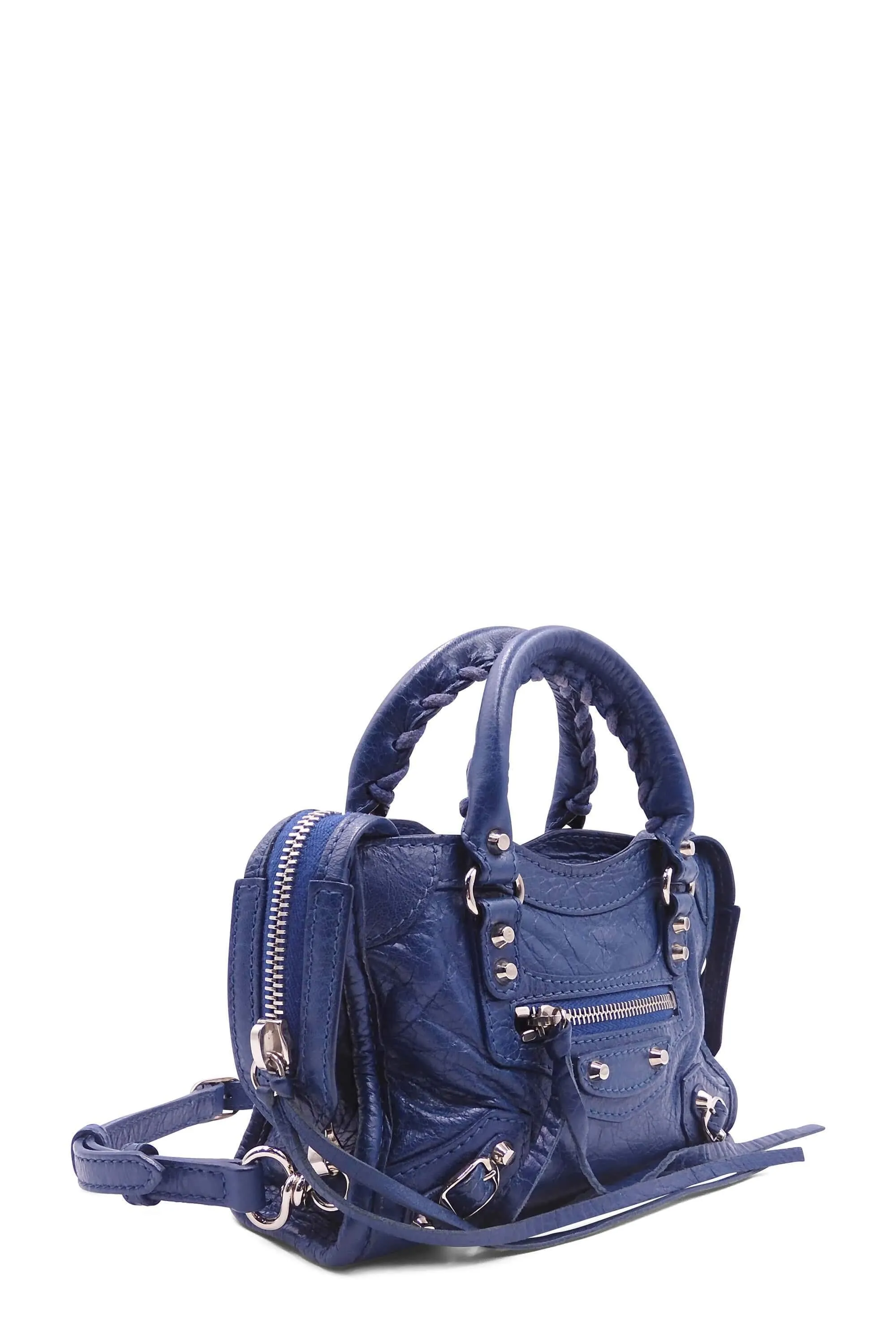 Classic Silver Nano City Bag Bleu Profond