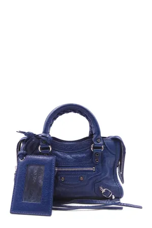 Classic Silver Nano City Bag Bleu Profond
