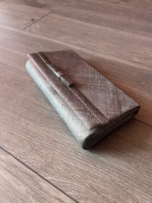 Classic Sinamay Graphite Clutch Bag For Weddings
