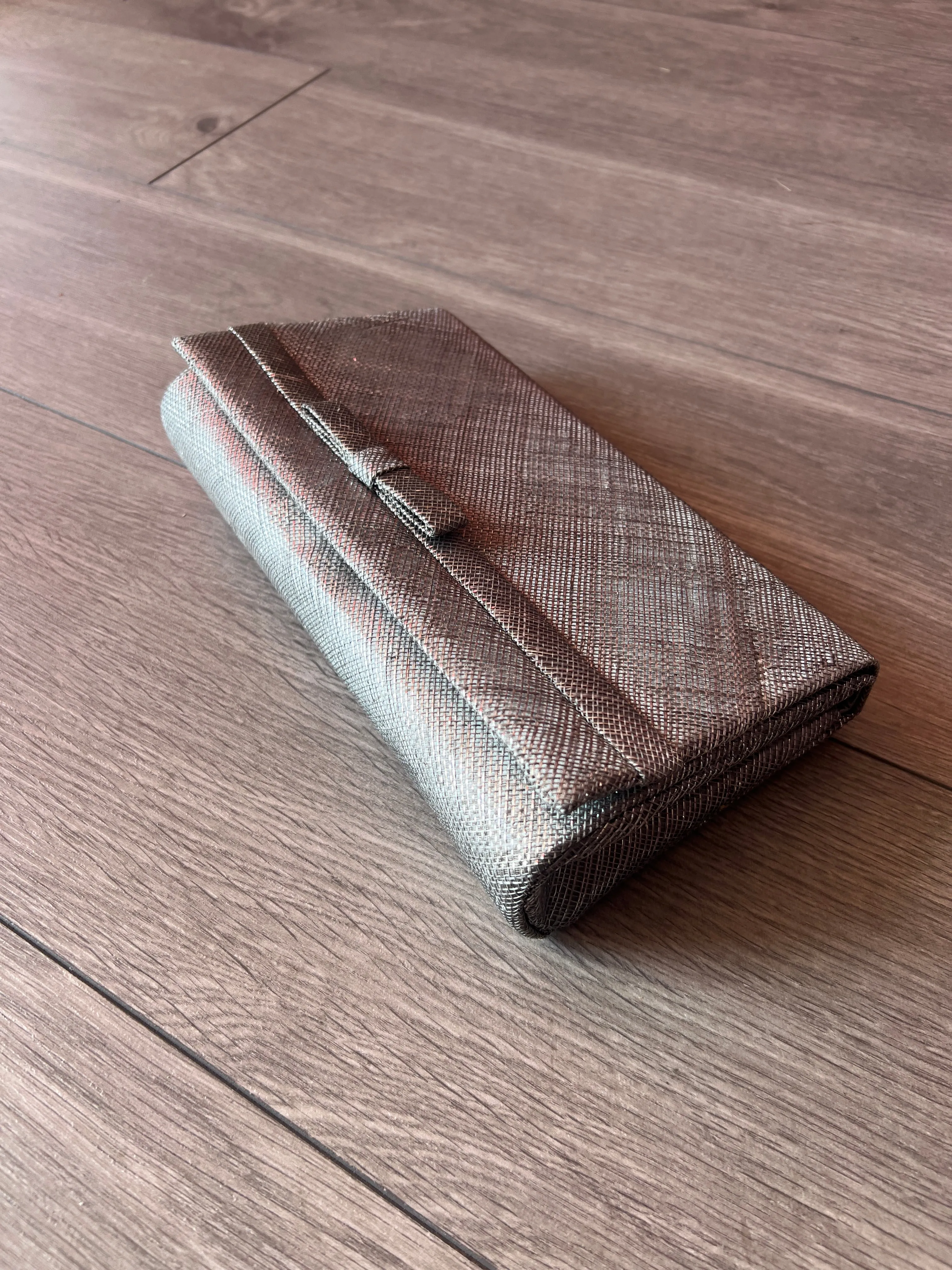 Classic Sinamay Graphite Clutch Bag For Weddings