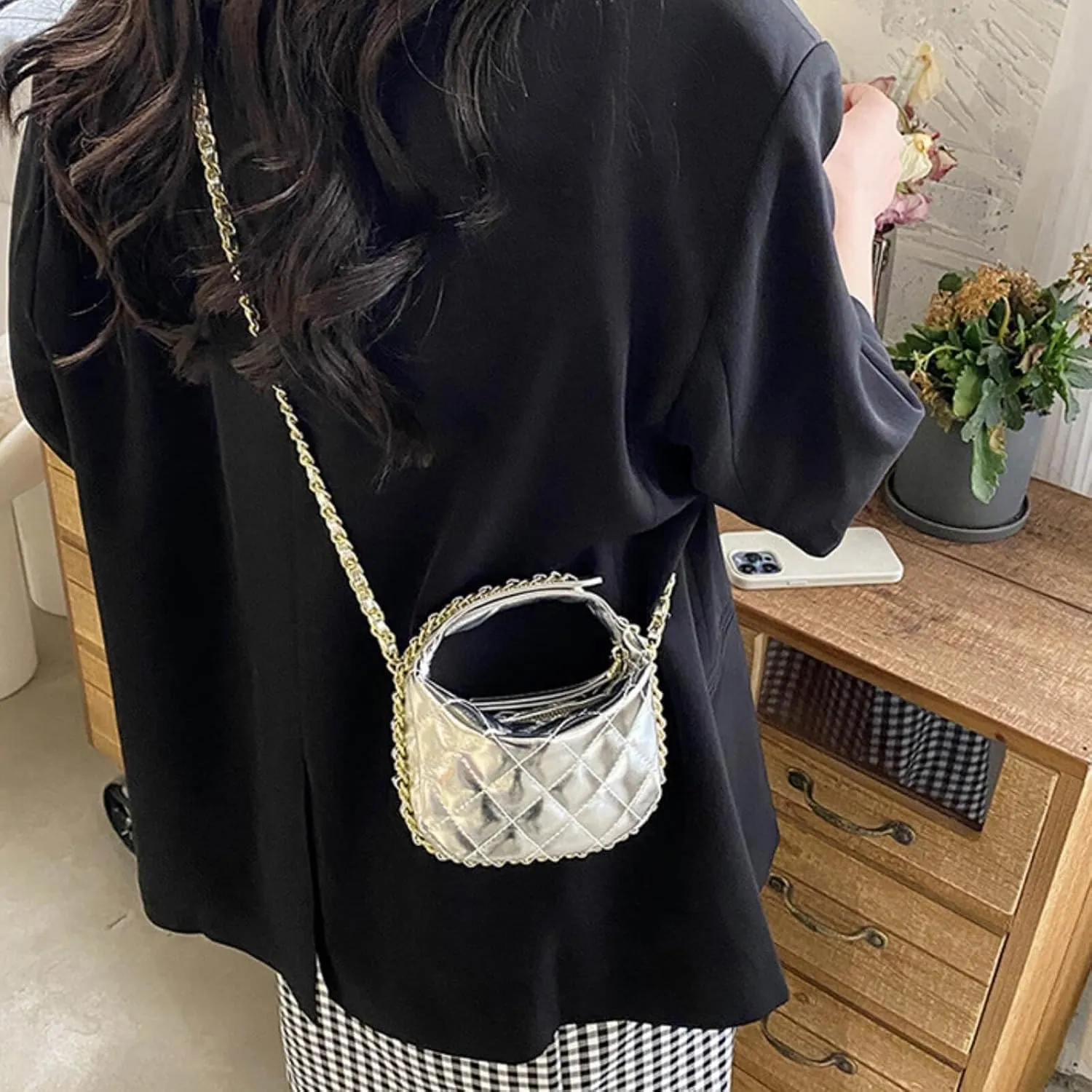 Clutch Purses for Women, Mini Metallic Evening Purse