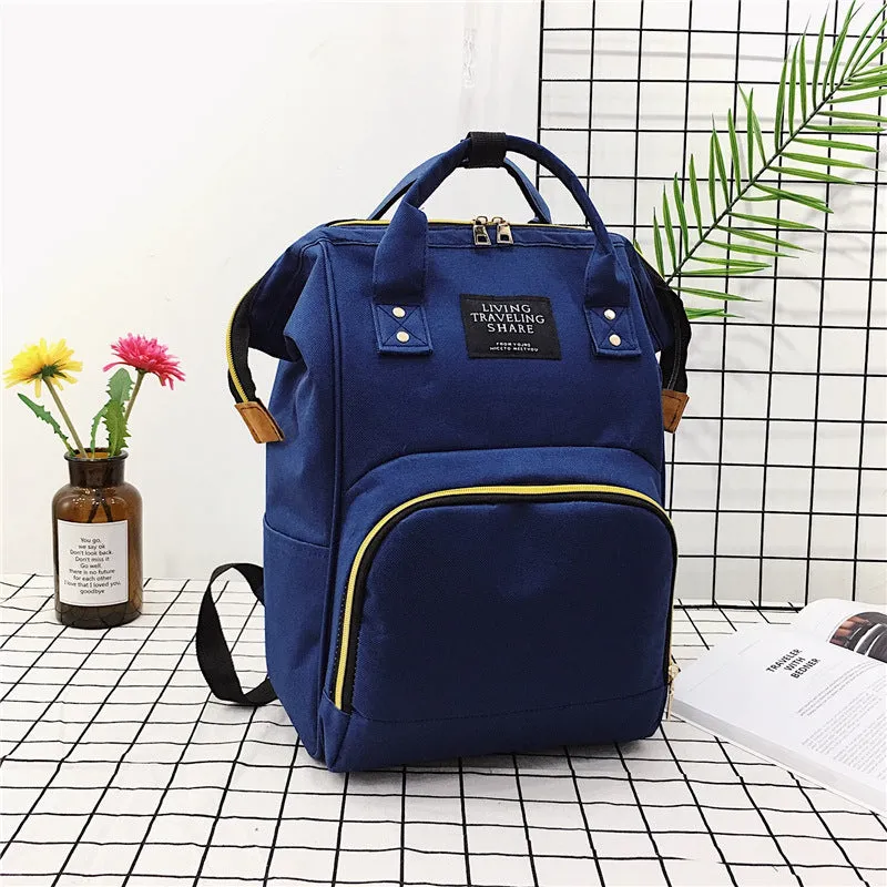 Color Contrast Mummy Large Capacity Mom Backpacks