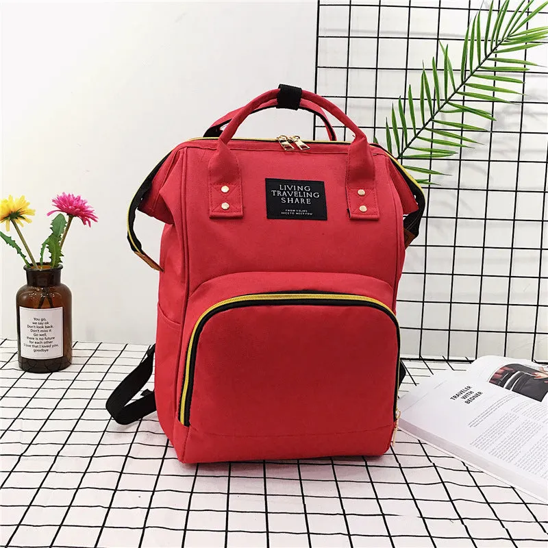 Color Contrast Mummy Large Capacity Mom Backpacks