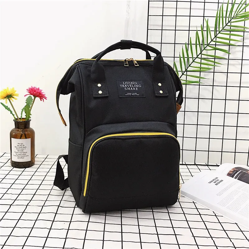 Color Contrast Mummy Large Capacity Mom Backpacks