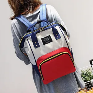 Color Contrast Mummy Large Capacity Mom Backpacks