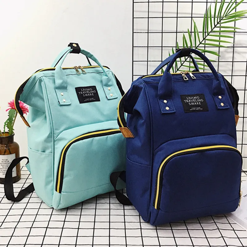 Color Contrast Mummy Large Capacity Mom Backpacks