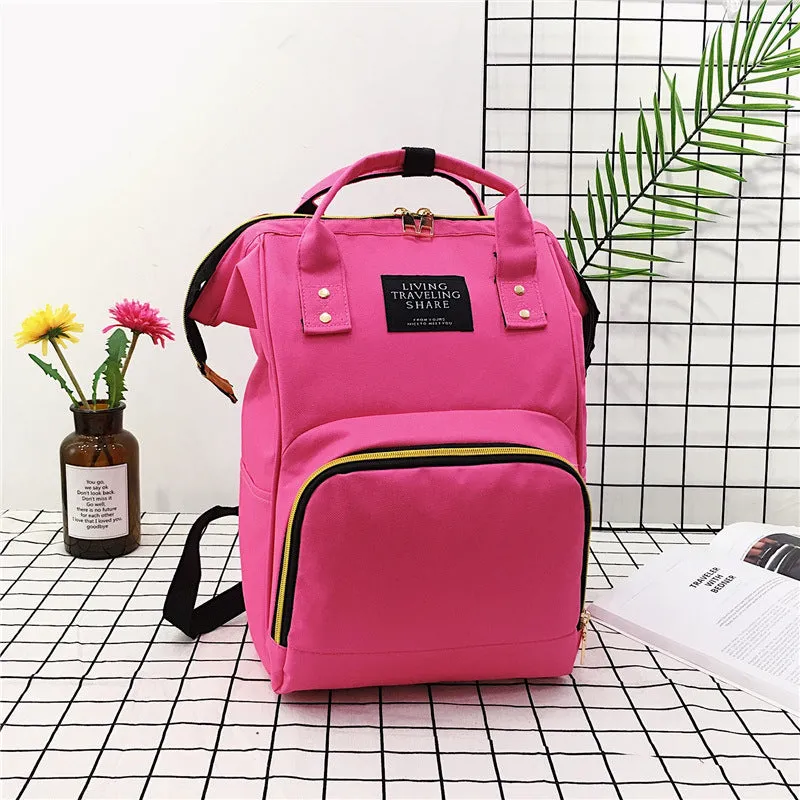 Color Contrast Mummy Large Capacity Mom Backpacks
