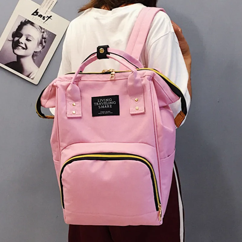Color Contrast Mummy Large Capacity Mom Backpacks