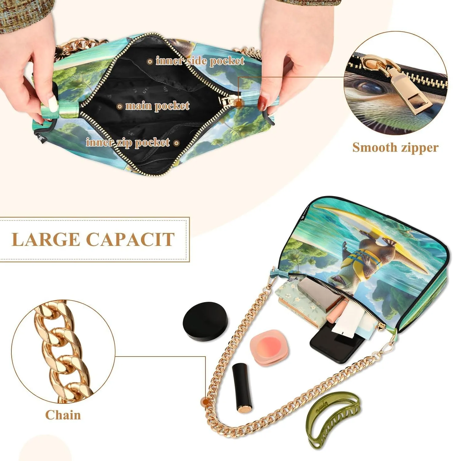 Colorful Graffiti Womens Purse, Crossbody Bag
