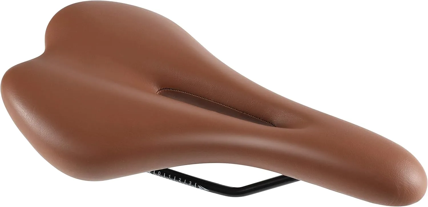 Colour Bike Saddle Seat Pad Breathable Comfortable Bicycle Fit for Road Bike Fixed Gear Bike (Brown Hollow Thicken)