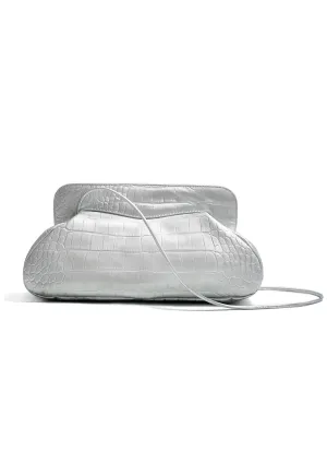 Constanza Mock-Crocodile Leather Clutch Bag