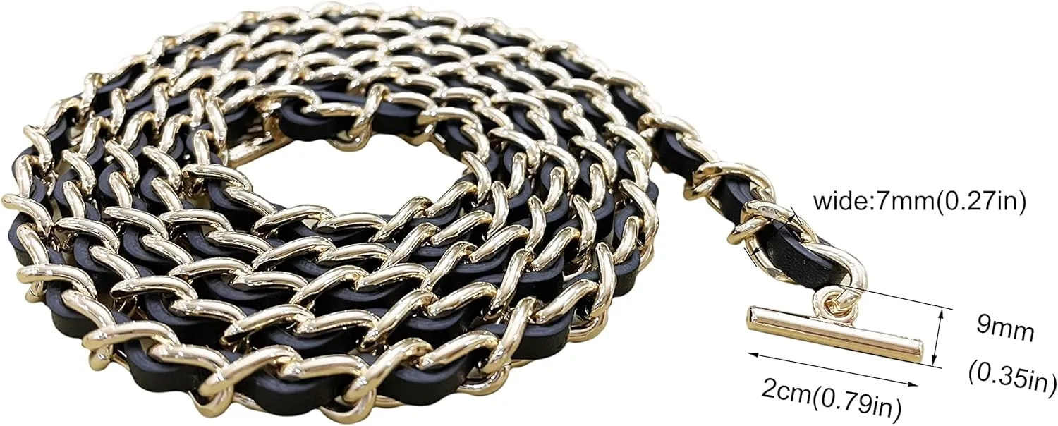 Conversion Kit Real Cowhide Leather Chain Insert Compatible With Chanel Flap Long Wallet Gift for Her