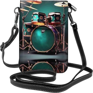 Cool Drum Set Crossbody Bag For Women Leather Cellphone Shoulder Purses Fashion Travel Designer Wallet