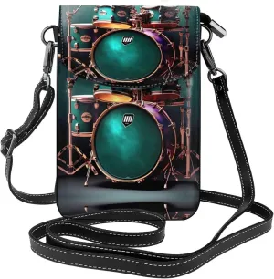 Cool Drum Set Crossbody Bag For Women Leather Cellphone Shoulder Purses Fashion Travel Designer Wallet