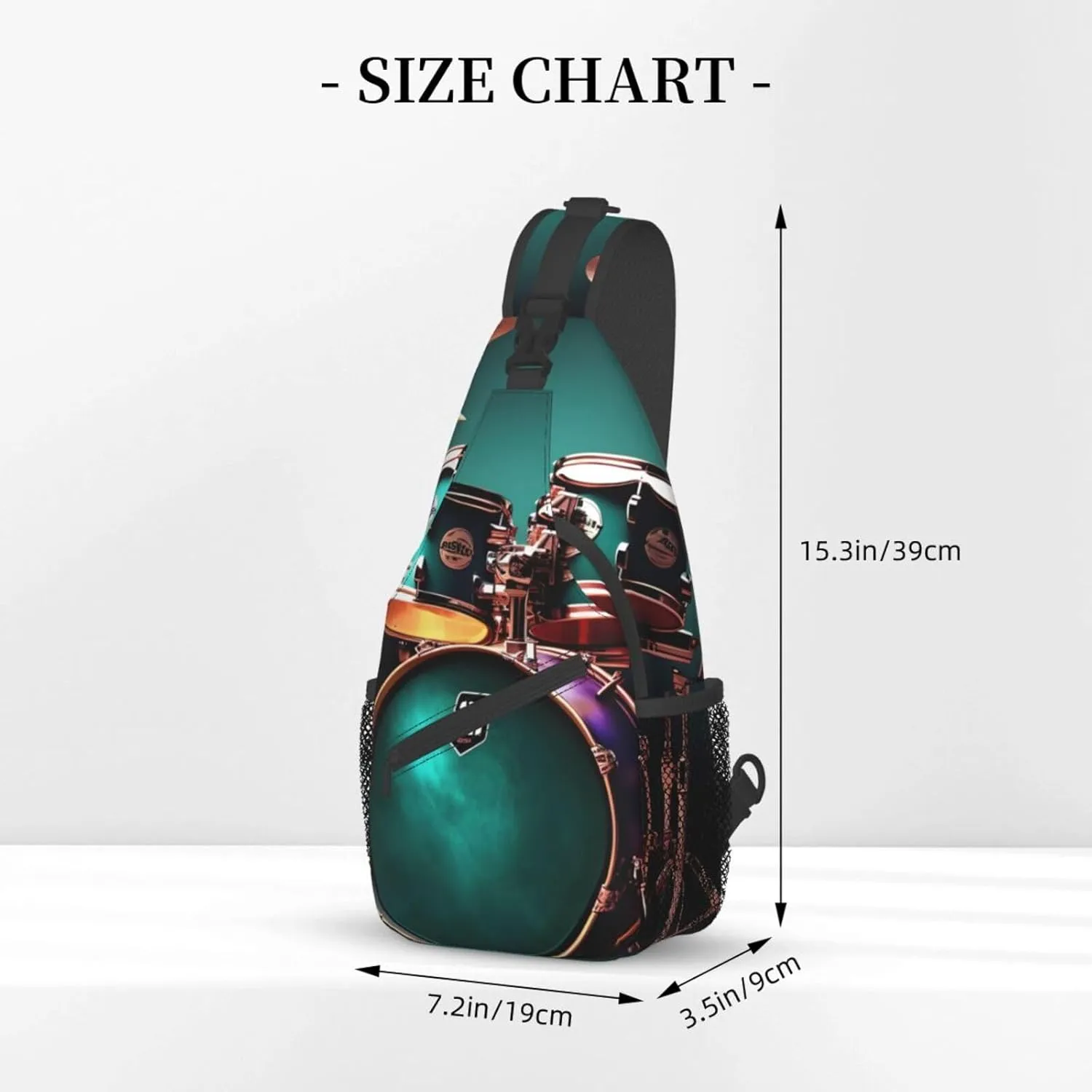 Cool Drum Set Unisex Casual Diagonal Chest Bag,Multipurpose Crossbody Shoulder Bag Travel Hiking Daypack