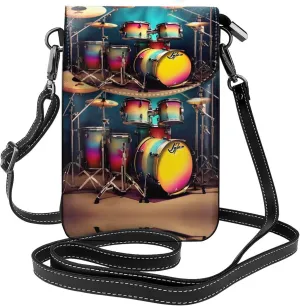Cool Drums Set Crossbody Bag For Women Leather Cellphone Shoulder Purses Fashion Travel Designer Wallet