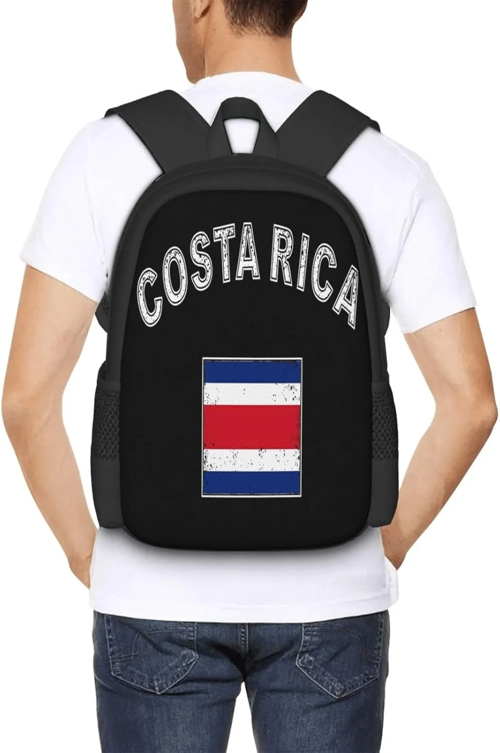 Costa Rica Flag Latin America Casual Backpack Large Capacity Backpacks 15 Inch Laptop Back Pack Travel Rucksack Daypack Commuter Bags with Adjustable Strap for Camping