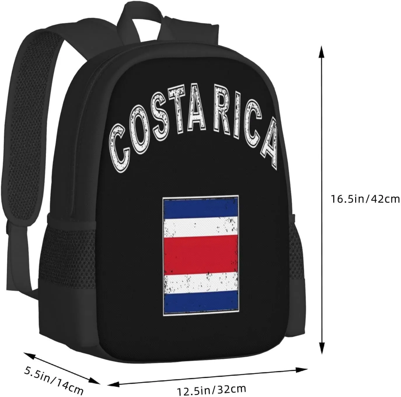 Costa Rica Flag Latin America Casual Backpack Large Capacity Backpacks 15 Inch Laptop Back Pack Travel Rucksack Daypack Commuter Bags with Adjustable Strap for Camping