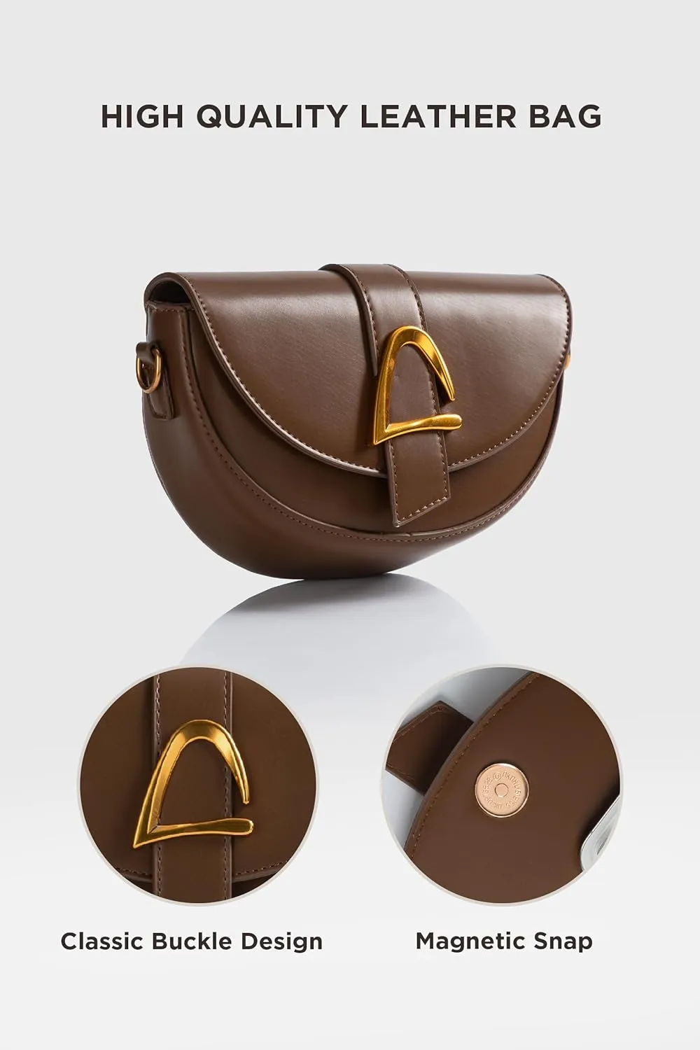 Coucoland Crossbody Bags for Women - Shoulder Bag Faux Leather Bag Saddle Clutch Purse Flap Handbags for Daily