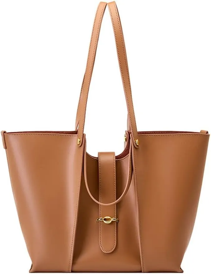 Cowhide Large Capacity Tote Bag Women's Bag Design Cowhide Commuting Bag
