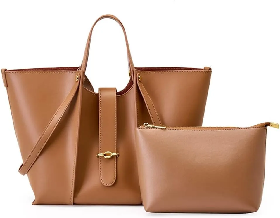 Cowhide Large Capacity Tote Bag Women's Bag Design Cowhide Commuting Bag