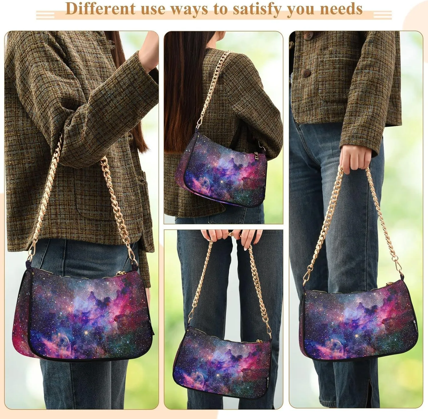Cross Body Bag Cute Vintage Flowers Tote Bag Chain Bag Shoulder Bag Handbag Purse for Women