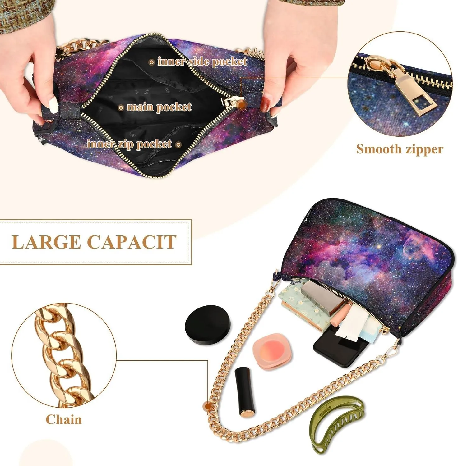Cross Body Bag Cute Vintage Flowers Tote Bag Chain Bag Shoulder Bag Handbag Purse for Women