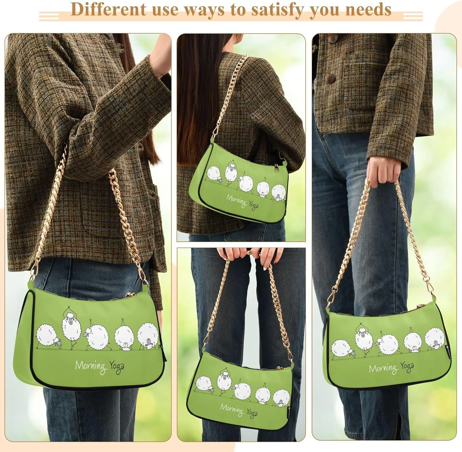 Cross Body Bag Gingham Red White Tote Bag Chain Bag Shoulder Bag Handbag Purse for Women
