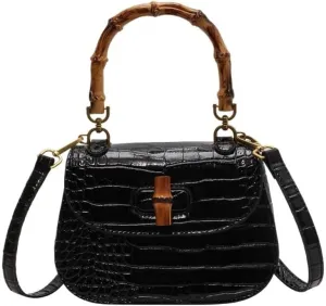 cross-body bag Premium Bamboo Shoulder Saddle Bag