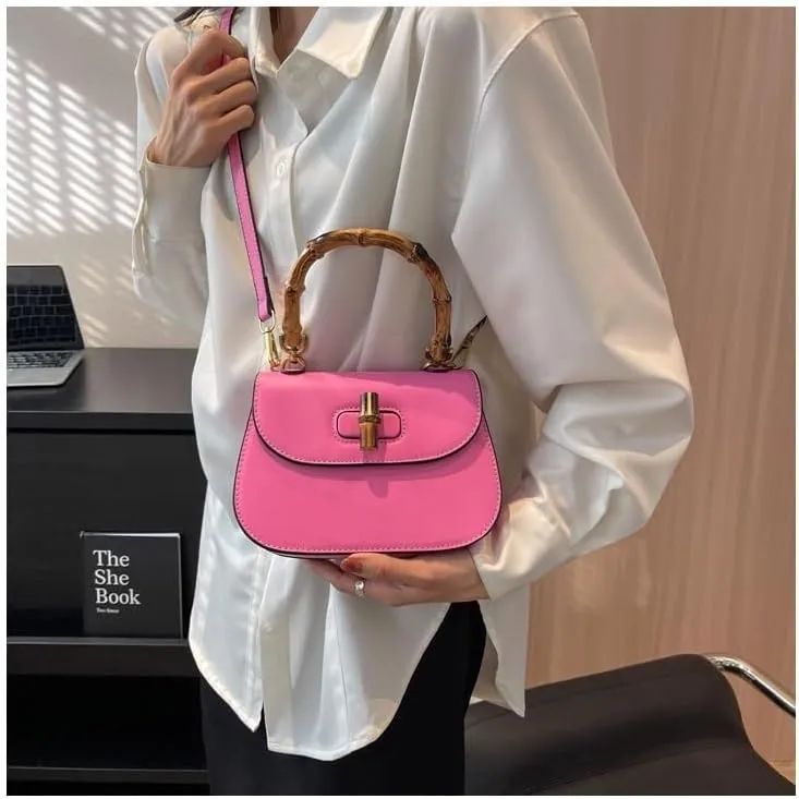 cross-body bag Premium Saddle Shoulder Crossbody Bamboo Bag
