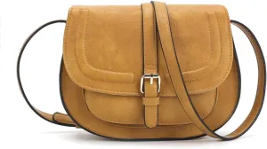 Crossbody Bag for Women Vintage Leather Saddle Handbags Small Satchel Shoulder Bag