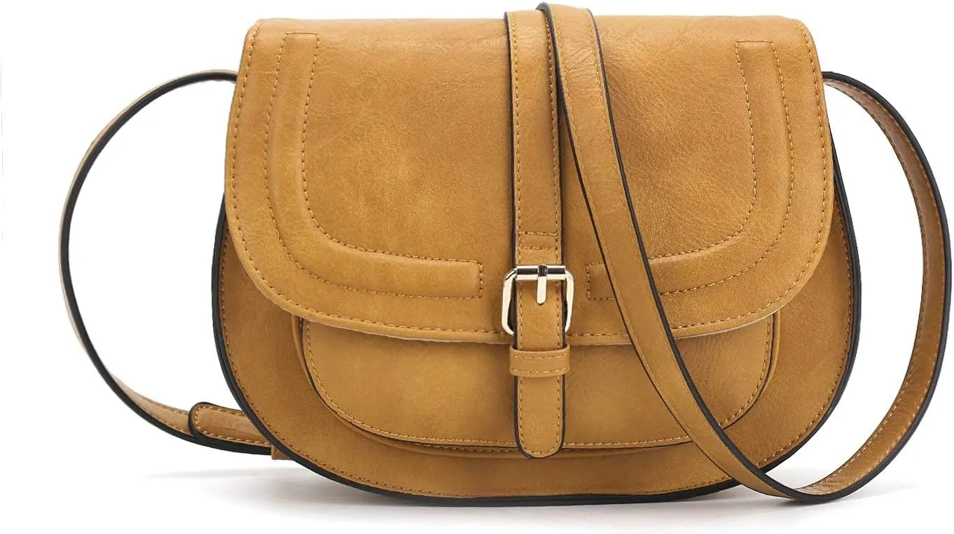 Crossbody Bag for Women Vintage Leather Saddle Handbags Small Satchel Shoulder Bag